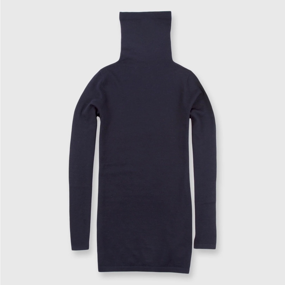 Ann Mashburn Superfine Funnel-Neck Sweater Navy Cashmere Medium NWT